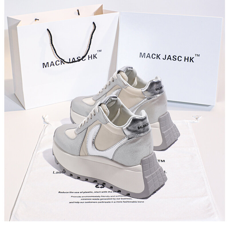 Hong Kong HK Agan Shoe 2025 Primavera Estate Nuove scarpe sportive traspiranti con tacco alto con plateau spesso da donna