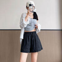 YAYANGREN | Gray Quick-Dry A-Line Shorts Women Summer Wearable