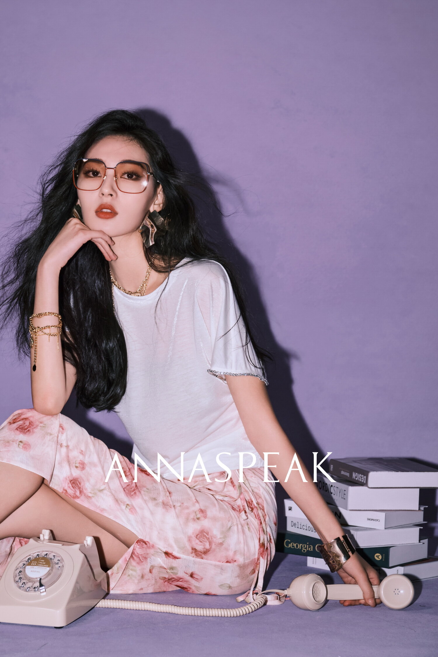 Annaspeak Galaxy 반팔 티셔츠 여성용 세련된 다이아몬드 장식 상의 캐주얼 루즈핏 퓨어 컬러 봄 여름 신상품