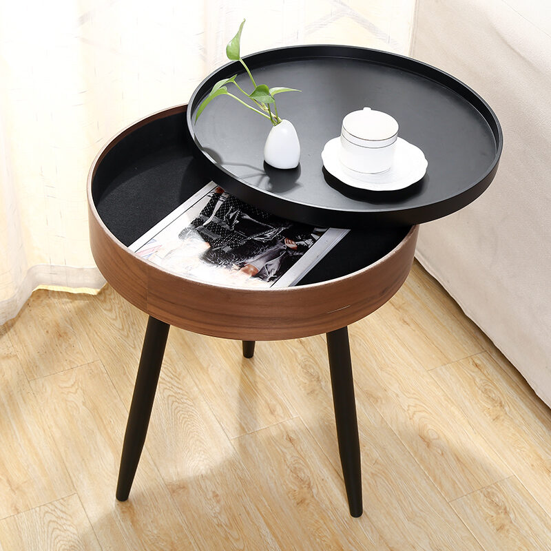 round iron side table