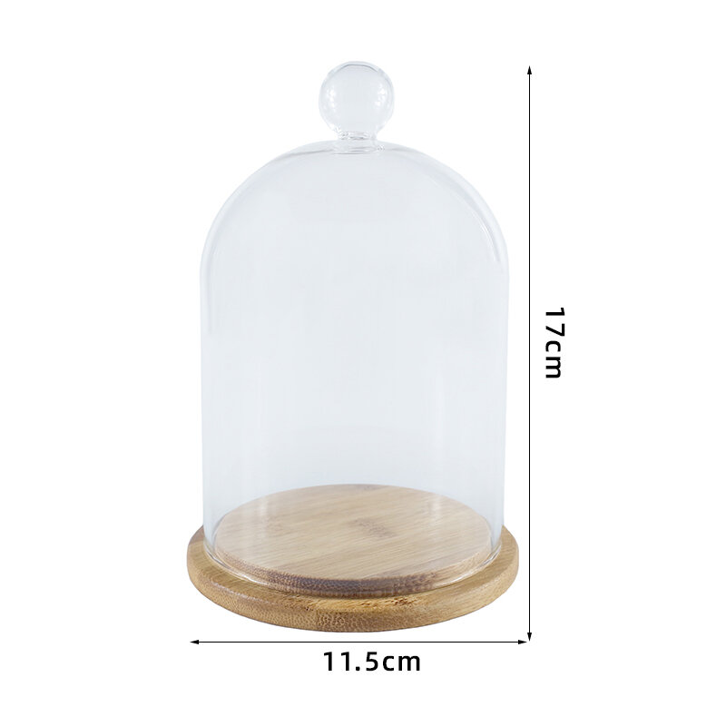 Transparent Glass Candle Cover Home Dustproof Display Lid Nordic Aromatherapy Candle Decoration Eternal Flower Cover