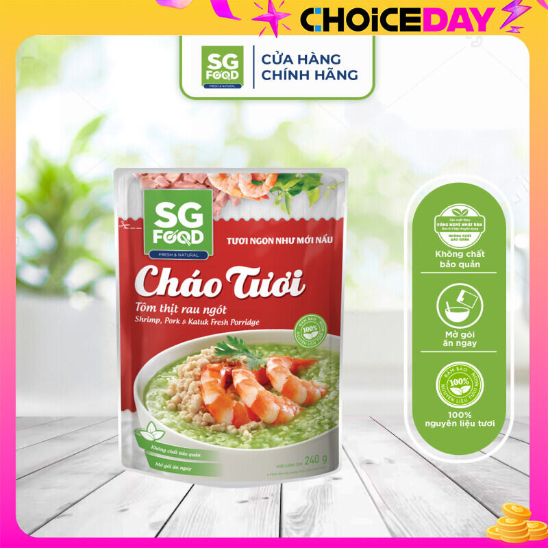 Cháo tươi SGFood Tôm thịt rau ngót 240g