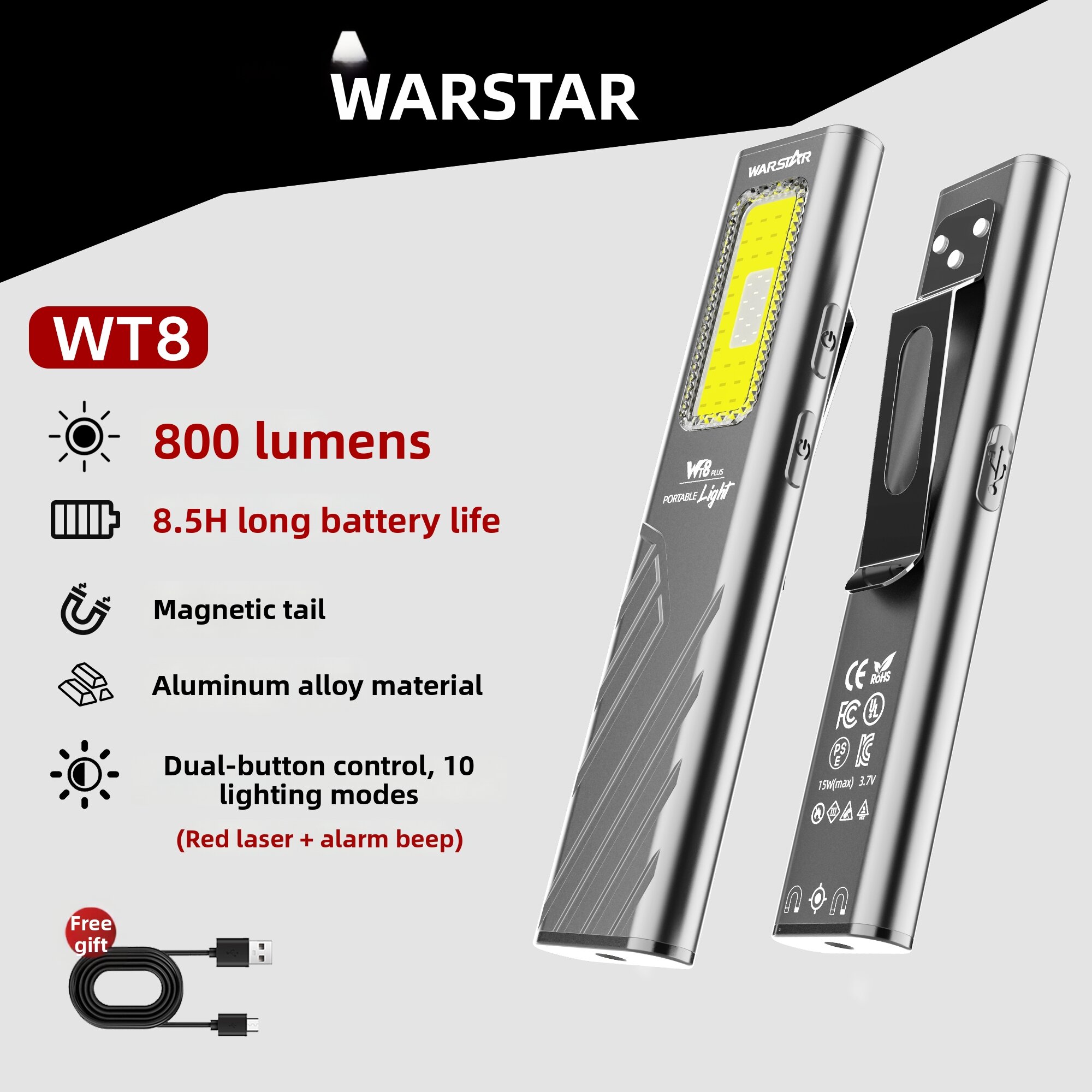 WARSTAR | Multi-functional Portable Magnetic LED Flashlight