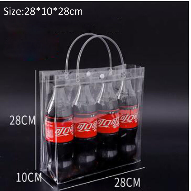 5/10/20/30PCS Transparent Plastic Gift Bag with Handle Reusable PVC Gift Clear Packaging Wedding Birthday Party Portable Handbag