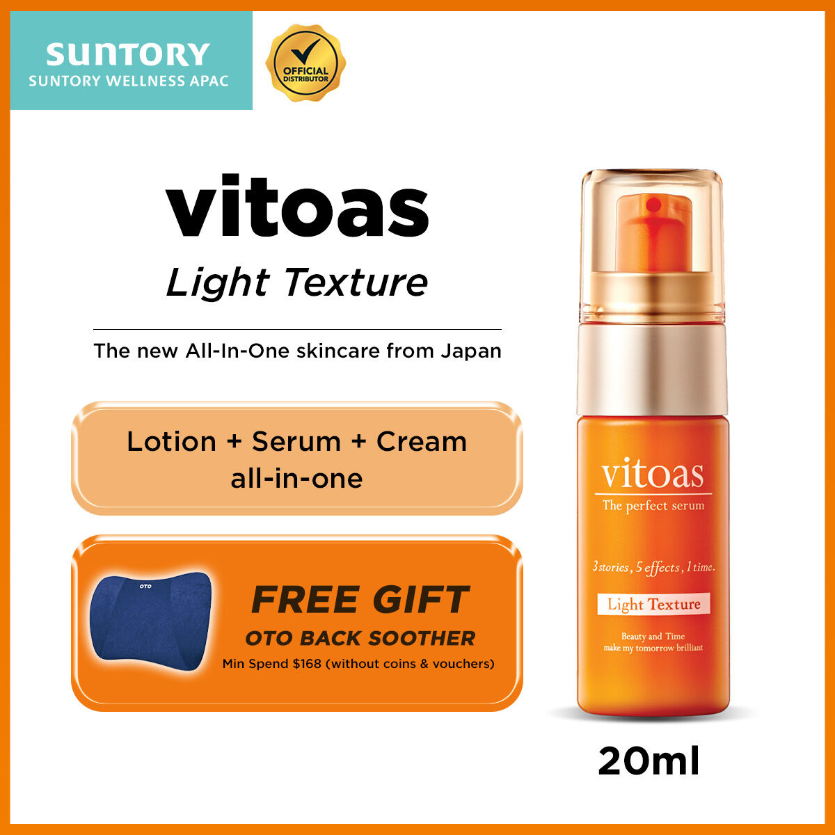Suntory Vitoas 120Ml All-In-One Moisturizing Anti-Aging Serum For 