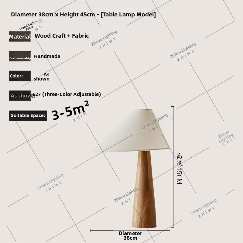 Japanese Wabi-Sabi Style Floor Lamp Rustic Solid Wood Tea Room Living Room Bedroom Study Chinese Style Tea Room Floor Lamp