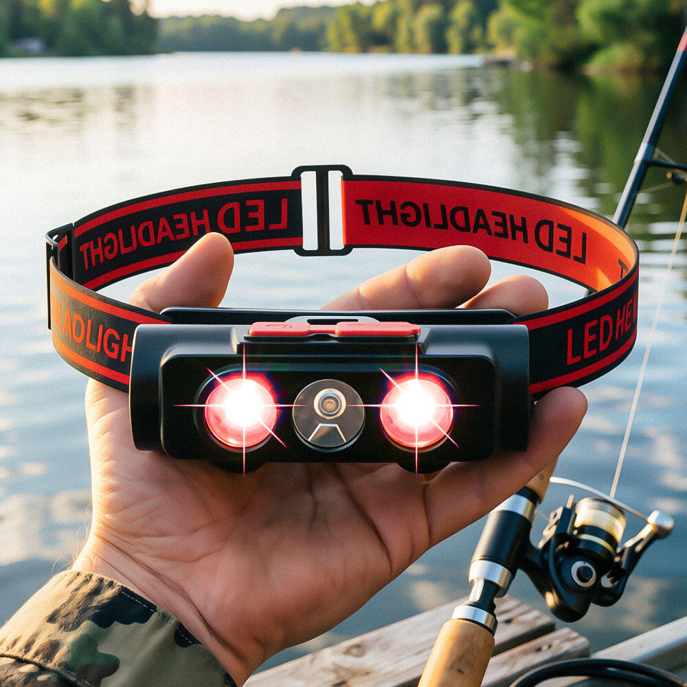 MINI Type-C USB White COB Red LED 18650 Hunting Headlight Fishing 6 Modes Torch Head Lamp Headlamp Flash Light Fishing Headlight