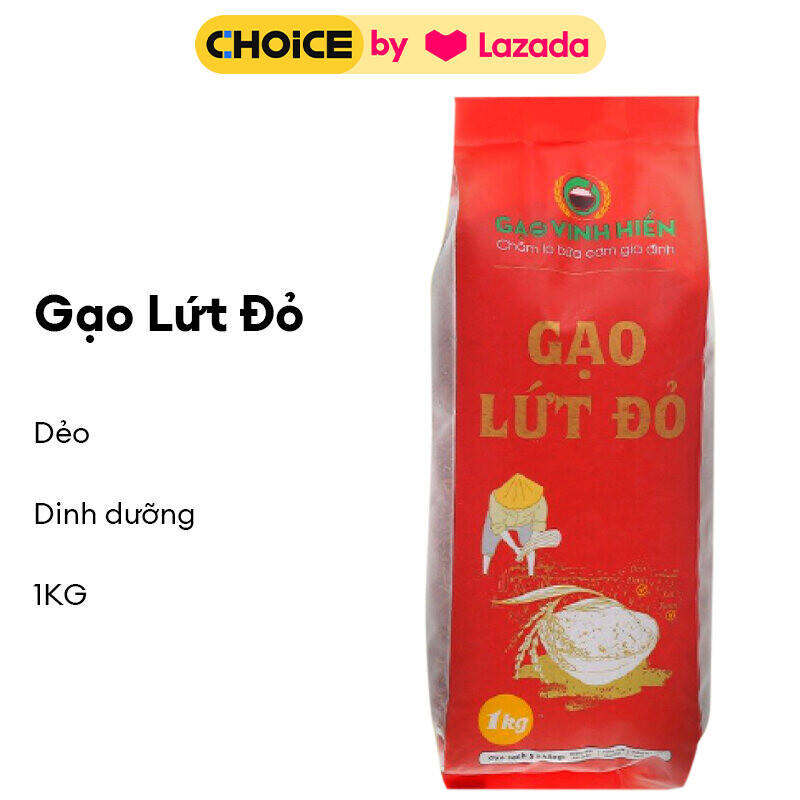 Gạo Lứt Đỏ 1KG Vinh Hiển - Dinh dưỡng, dẻo mềm, ngon.