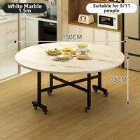 ZHUSHANXIA | Portable Foldable Round Dining Table