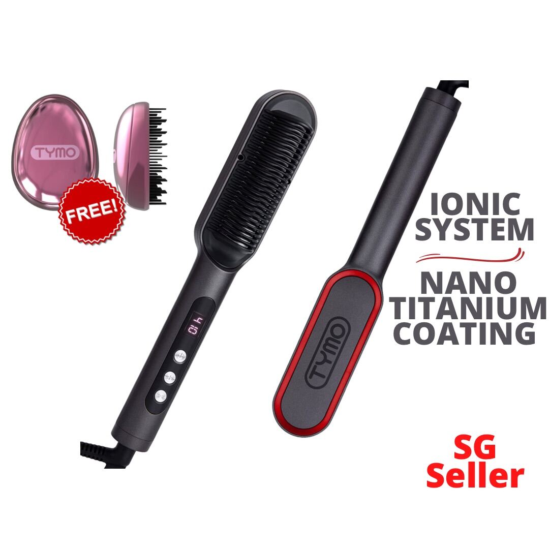 Tymo Ring Plus Ionic Hair Straightener Brush HC103 3D Comb Titanium Coating  Authentic Professional Hair Tools for Styling Beauty Fashion Anti Scald  Less Fizzy 100-240V Original Singapore Local Seller | Lazada Singapore