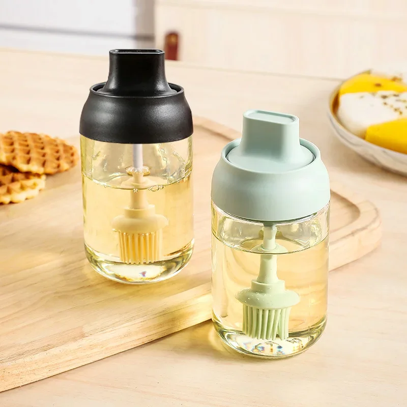 Oil Brush With Bottle Kitchen Pancake Barbecue Silicone Brush Kitchen Brush Oil Food Household High Temperature Resistant Oil Brush Oil Brush