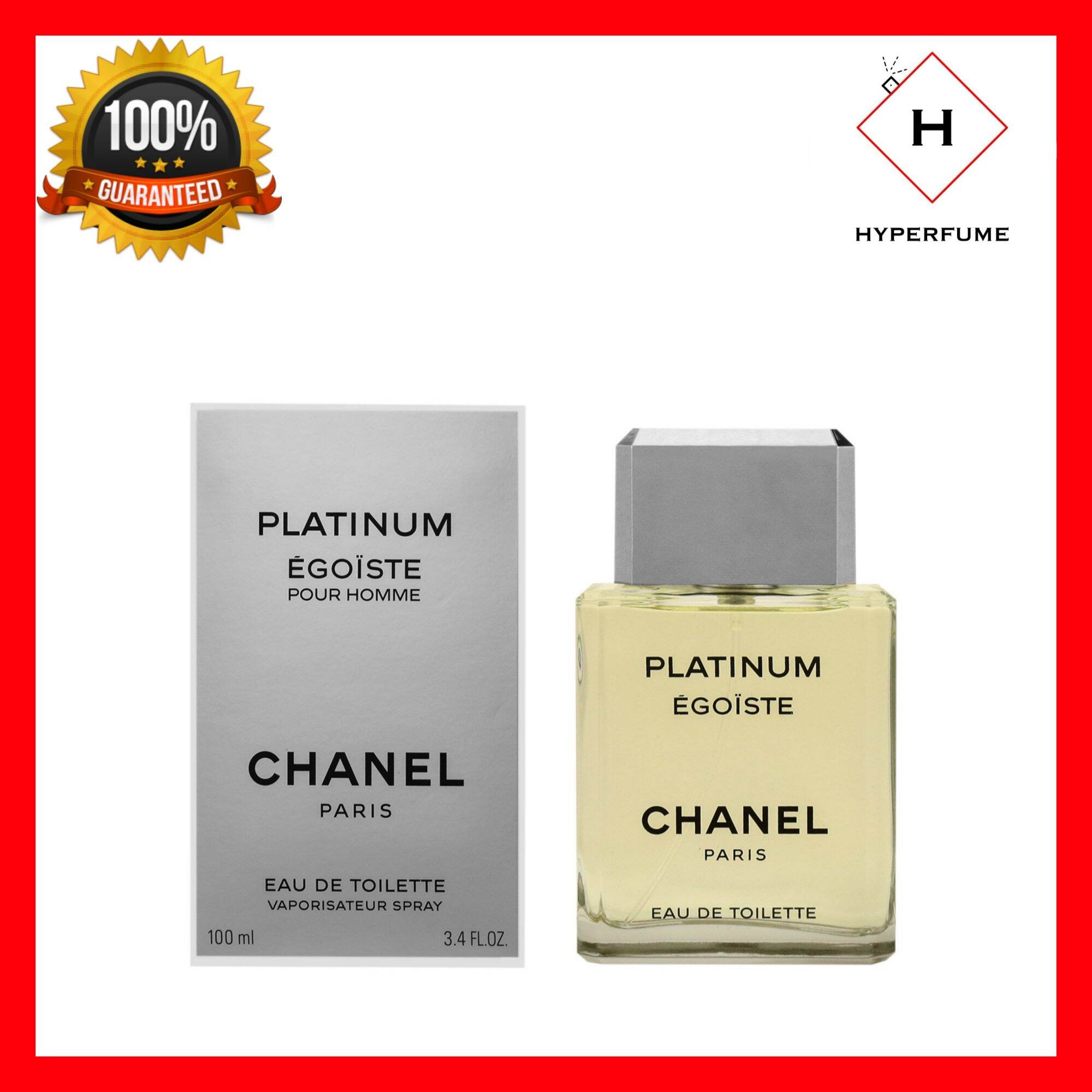 Egoiste Platinum by Chanel for Men, Eau De Toilette Spray, 3.4