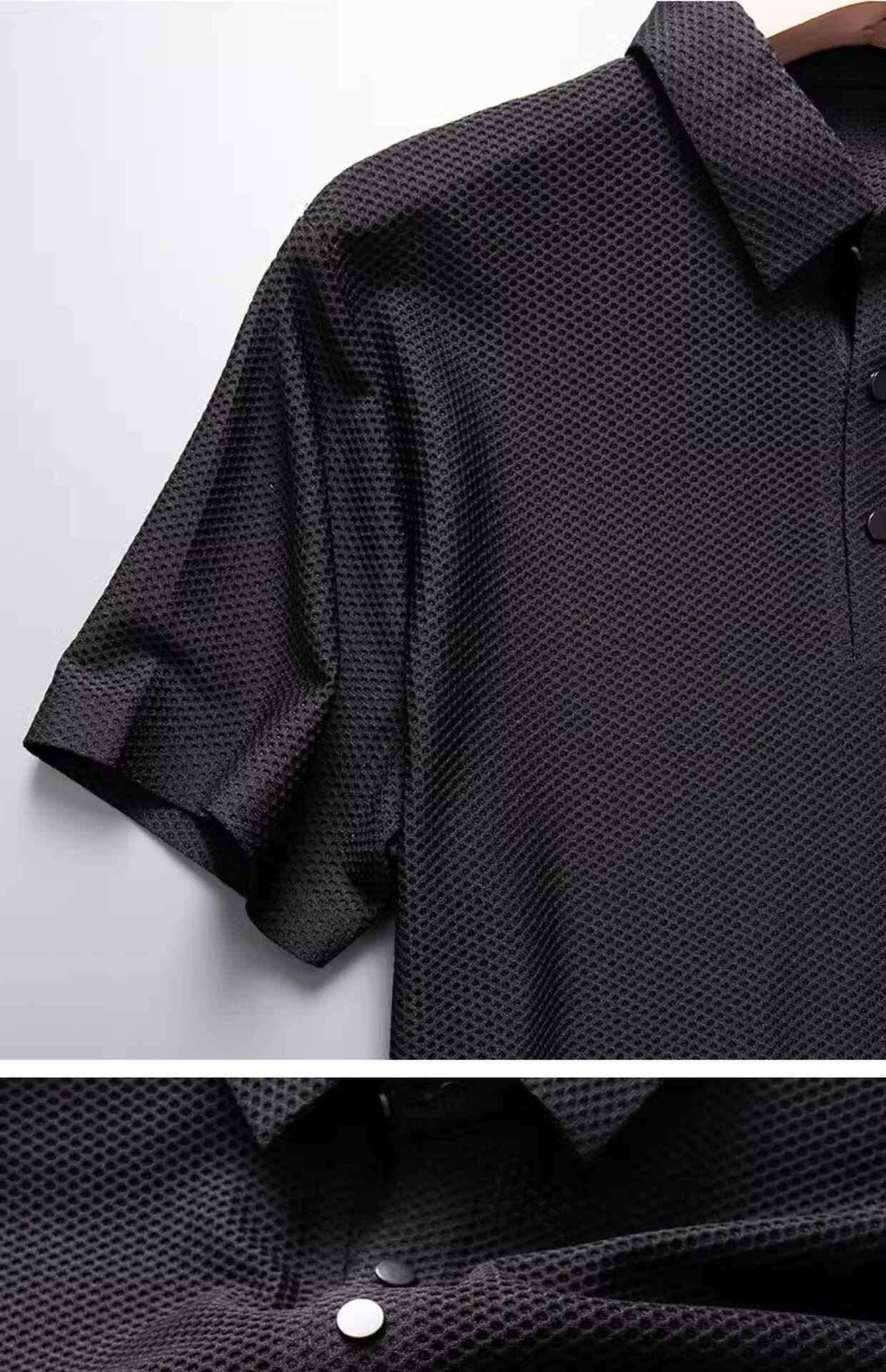 Polo rossa da uomo a manica corta per banchetto nuziale a manica lunga, business casual, vestibilità standard, alla moda, per papà e sposo