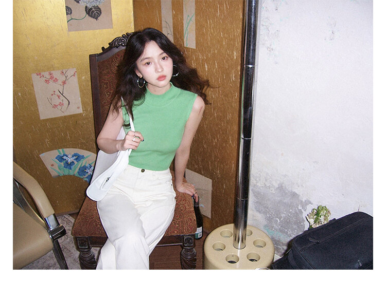Wine Noon [Xixi] Hong Kong Style Retro Autumn High Waist Slim-Fit Wide-Legged Pants Micro-La Mop Pants White Denim Female · v2