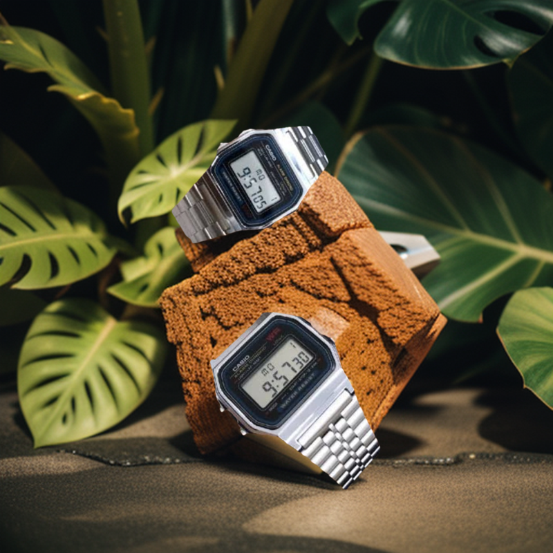 High Quality Vintage Silver Classic Digital  Cassio Wrist Watch For Couple. 