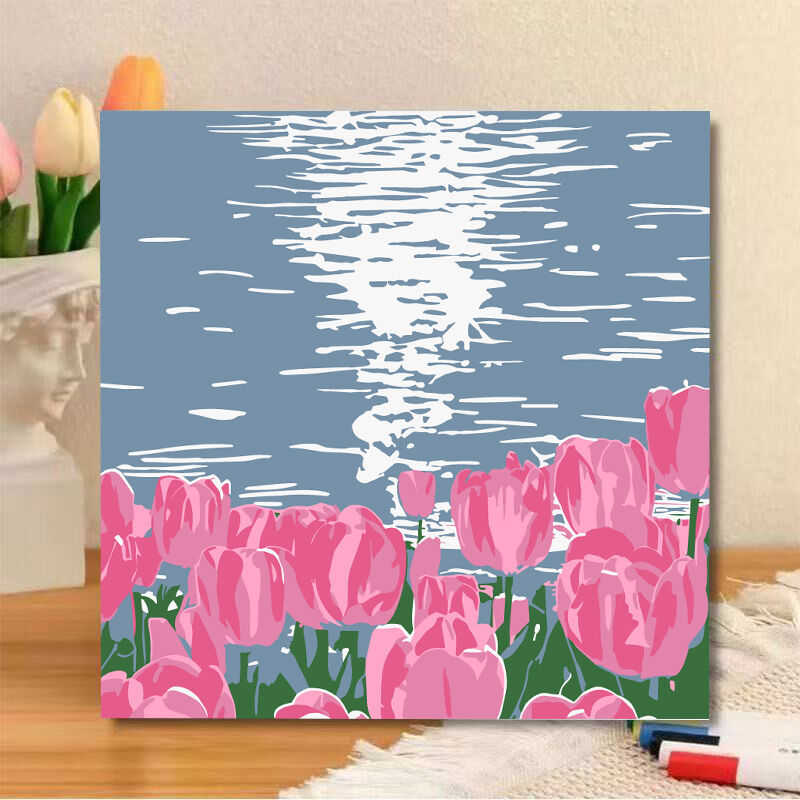 Modern Minimalist Digital Oil Painting DIY Stress Relief Coloring Cat Acrylic Art on Canvas Handmade Decoration Home Accessories