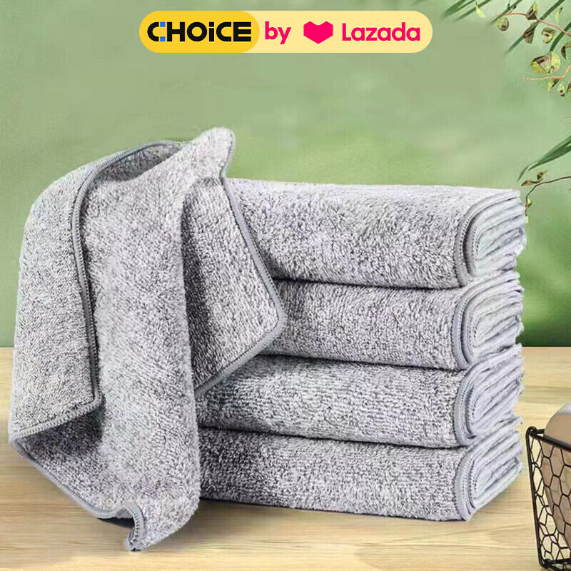 Combo Sỉ 10/20 Khăn Lớn 23X23cm Lau Đa Năng Xám Ghi Lau Chén Bát Dĩa Lau Tay Lau Bếp Mềm Mịn Thấm Hút