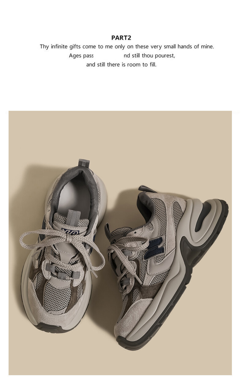 Scarpe da papà da donna con suola spessa Sneakers sportive casual Primavera 2025 Vintage Grey Mesh di piccole dimensioni con giunture rialzate alla moda