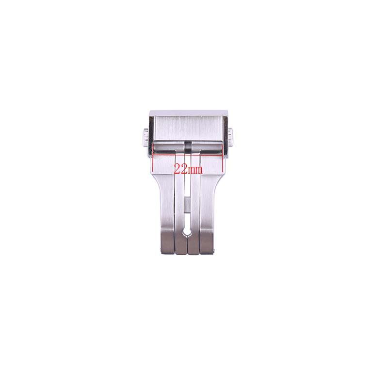 22mm men silver solid stainless steel buckle compatible for Hublot Big Bang Leather watch band women folding buckle accessories. 