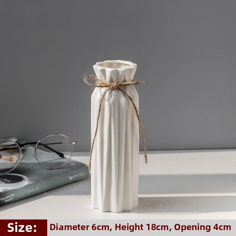 Simple White Ceramic Vase Nordic Style