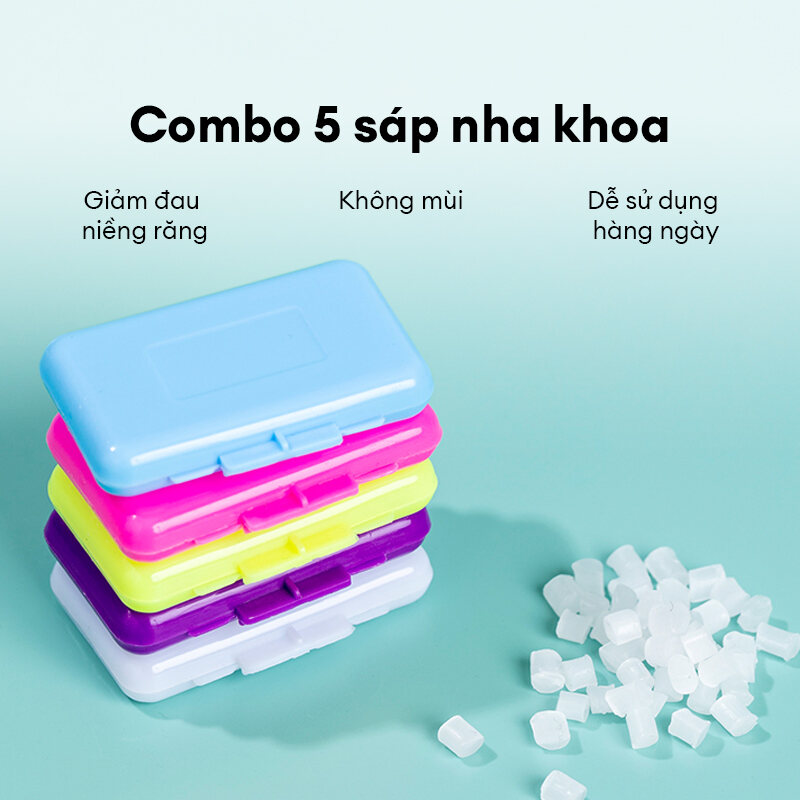 Combo 5 sáp nha khoa, sáp giảm đau , không mùi cho người niềng răng chỉnh nha.