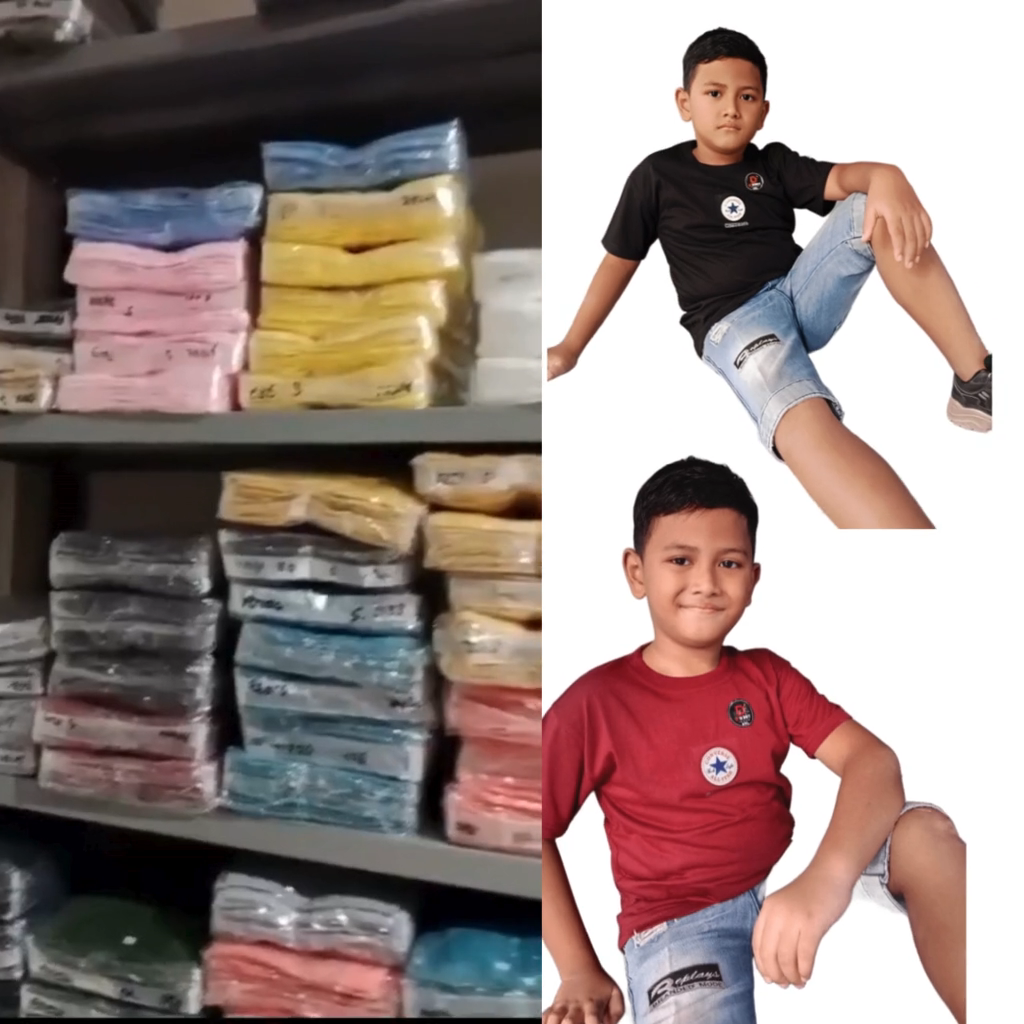 MUYAMOTO FASHION Kaos Anak Unisex Converse Oblong Anak Laki-Laki & Perempuan Usia 1-10 Tahun Desain Trendy Nyaman Dipakai Sepanjang Hari!