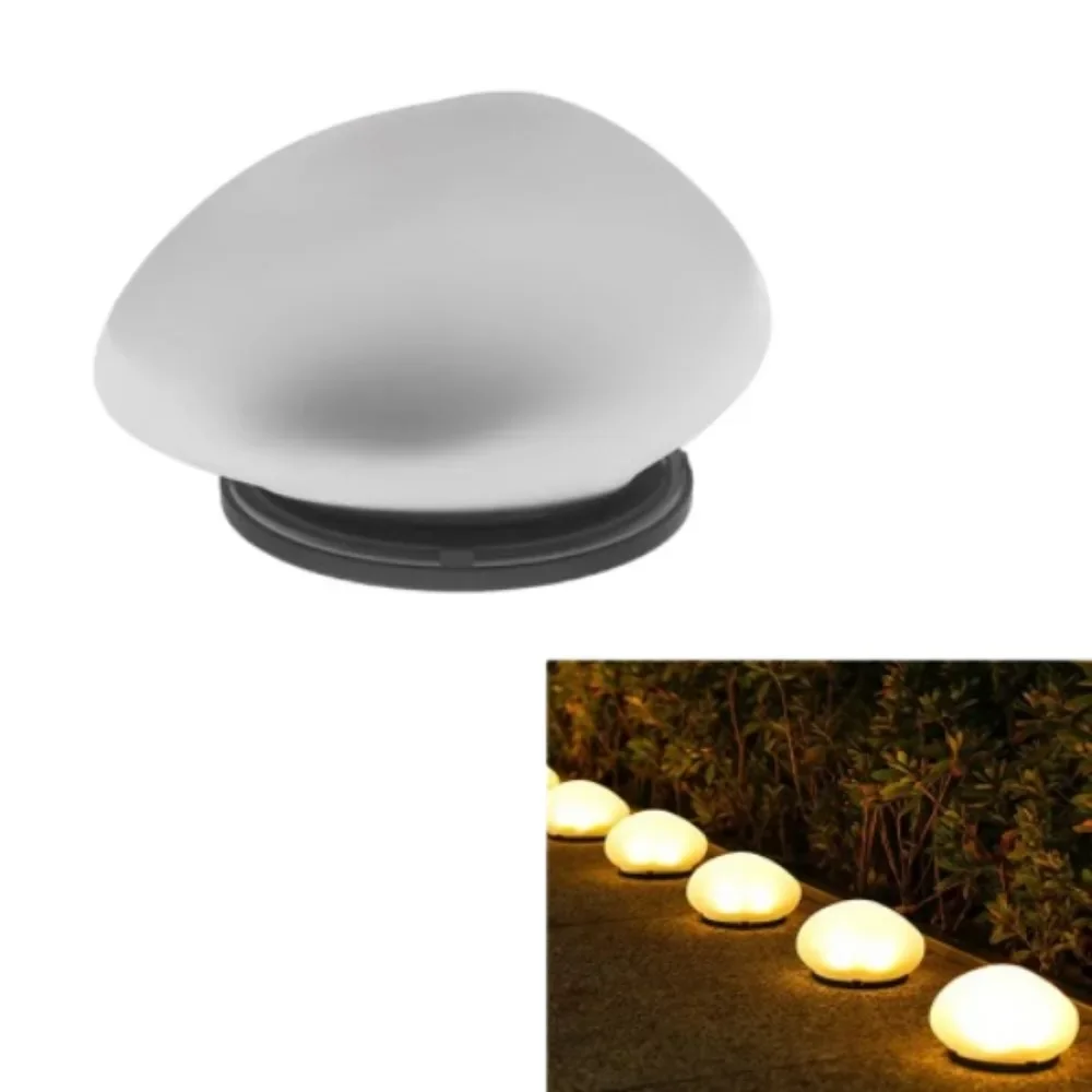 Solar Stone Light Frosted Glass Ground Lamp Outdoor Waterproof Lantern for Garden Green Light Lawn Courtyard Decorative Lamp