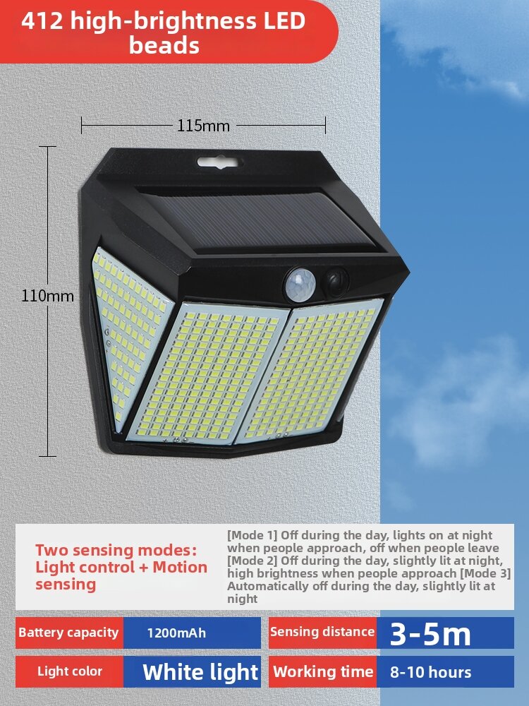 TONGZHIGUANG | Solar Motion Sensor Waterproof Wall Light