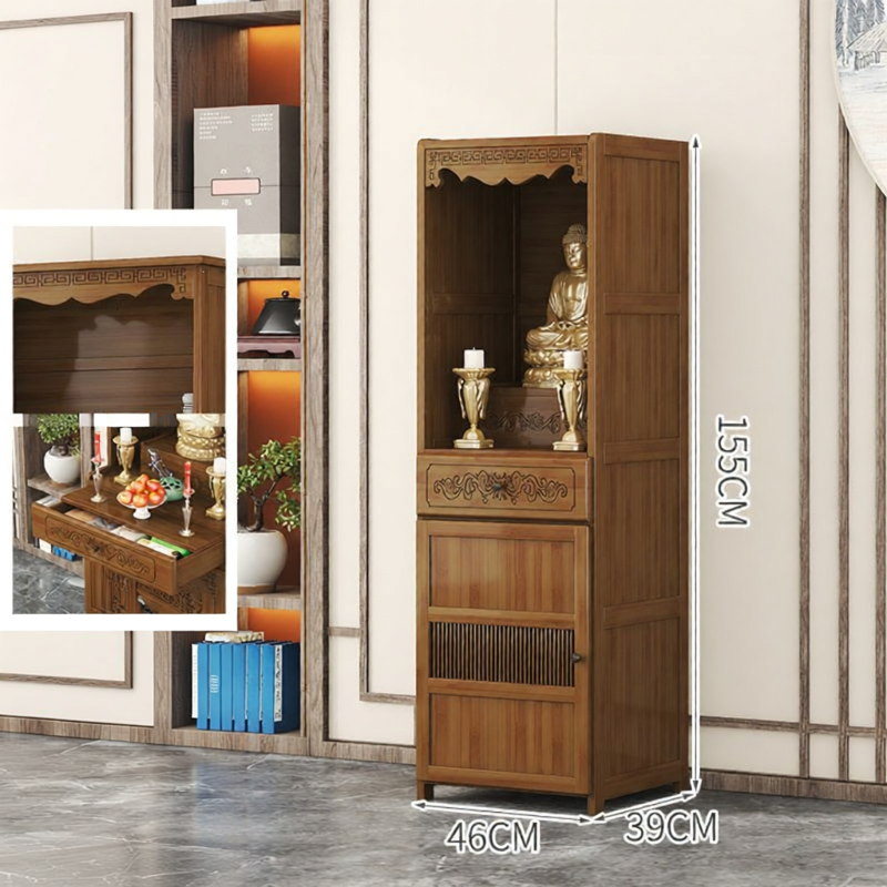 New Chinese Style Home Altar Cabinet Ancestral Hall Offering Table God Statue Cabinet Wealth God Incense Altar Buddha Statue Offering Table