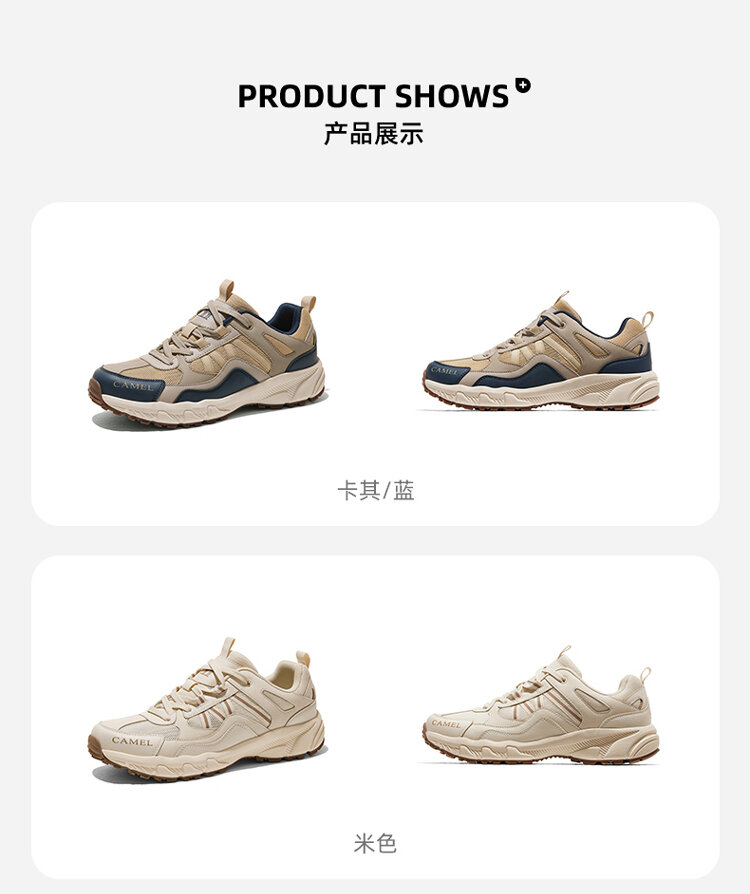 Camel Women's Shoes 2024 Autumn New Sports Shoes Women Abrasion Resistant Non Slip Breathable Outdoor Casual Hiking Shoes Men