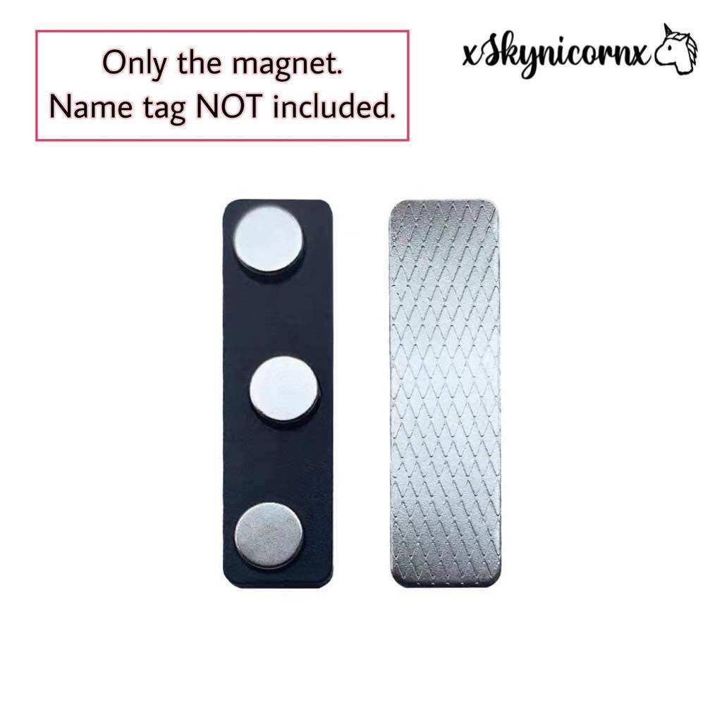 SG STOCK] Magnet Badge with Adhesive Tape - No Pin Strong Magnetic Magnets  Black Office Staff Employee Safe Name Tag