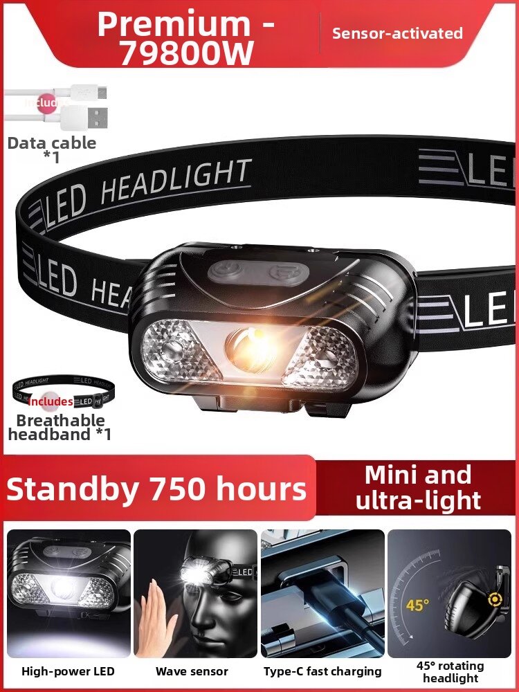 AIC | Ultra-Bright Rechargeable Headlamp Fishing Night Light