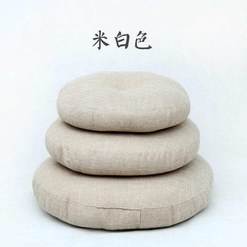 Fabric Cushion Thickened Linen Futon Seat Cushions Japanese Style round