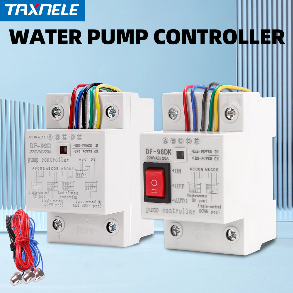 DF-96DK Automatic Water Level Controller Switch 20A 220V Water tank Liquid Level Detection Sensor Water Pump Controller 2m wires
