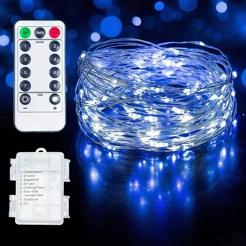 50-300LED Fairy Lights Battery Operated Twinkle String Lights Copper Wire Dimmable Firefly Lights with Remote Control Timer