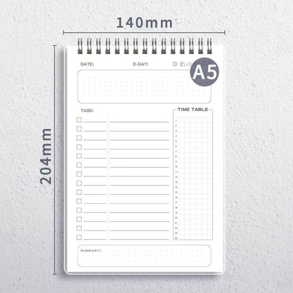 1pc New Undated Planner Notebook A6 Portable Daily To-Do List Self-Discipline Checkbook Time Management