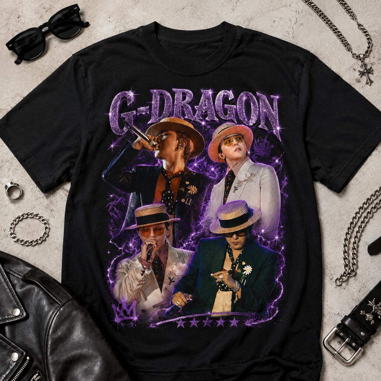 Bandai | Inspired Bigbang 20th Anniversary Concert Graphic T Shirt 100 Pure Cotton Unisex Summer G-Dragon Fan Casual Loose Short Sleeve