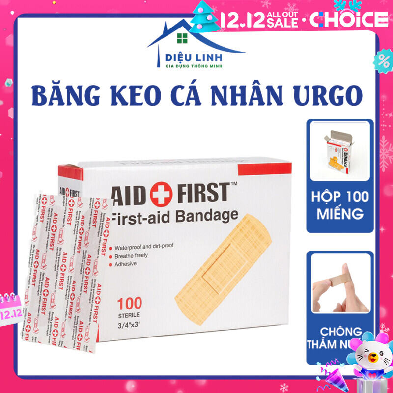 Băng Keo Cá Nhân Hộp 100 Cái Băng Gạc Y Tế, Băng Cá Nhân Tiệt Trùng Aid First Và Bandage Tramanhshop