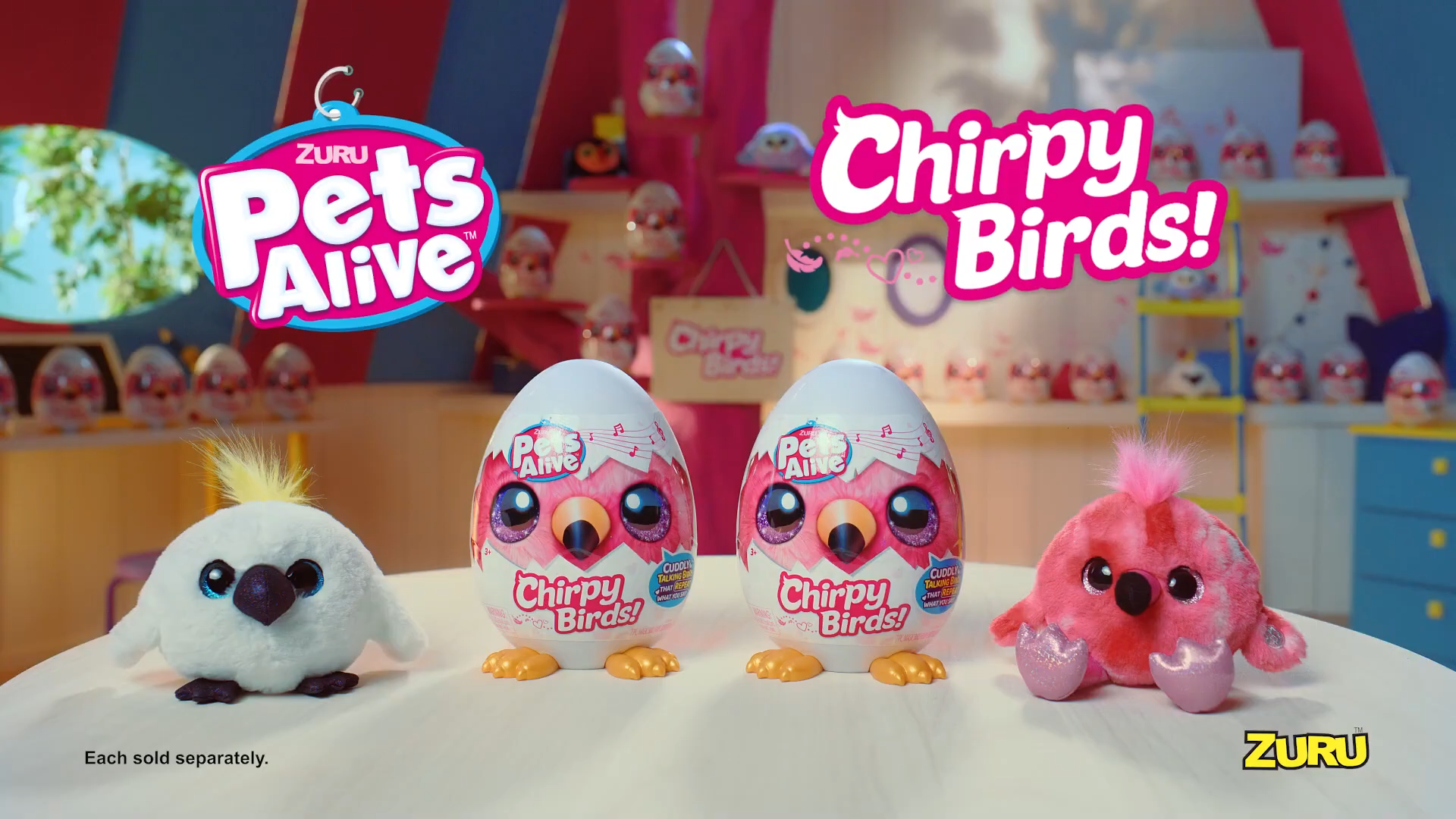 Pets Alive Chirpy Birds Interactive Speaking Pet Plush Toy by ZURU