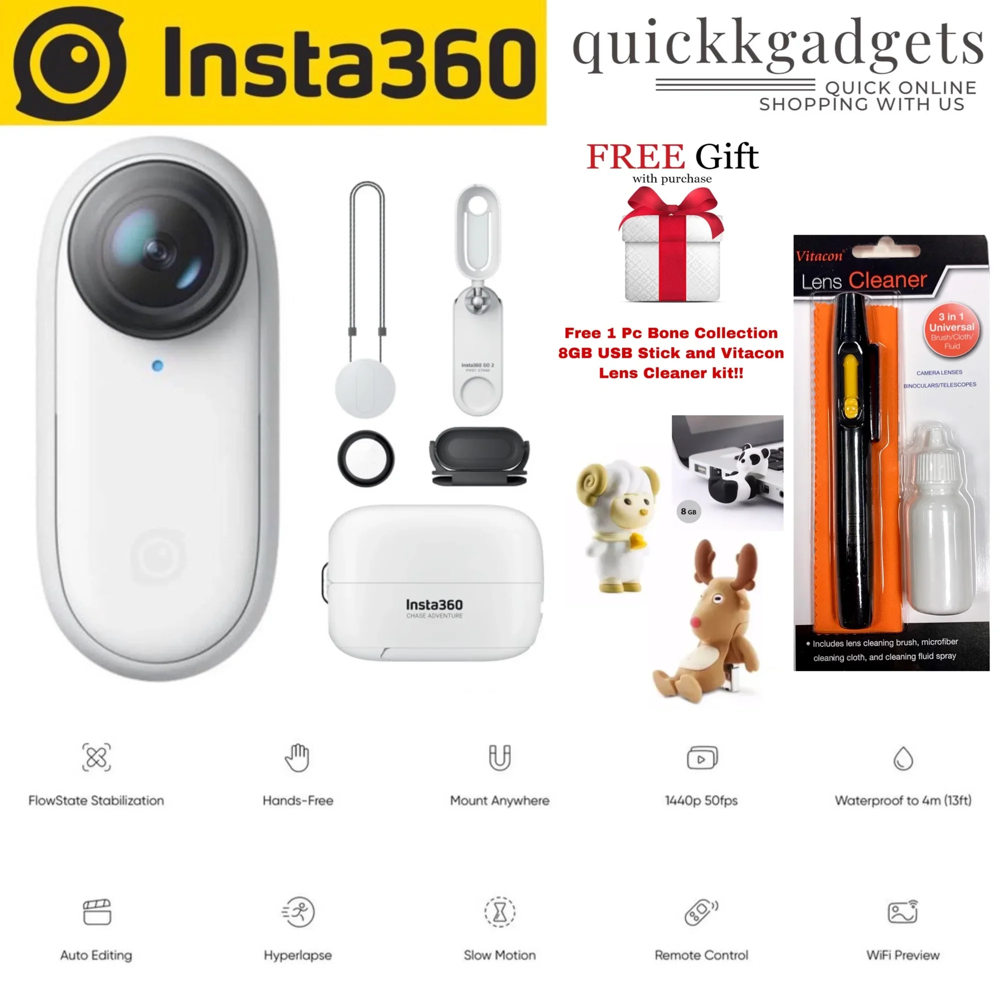 Insta360 GO 2 With Free gifts / 1 Year Local Warranty/Fast Delivery !!