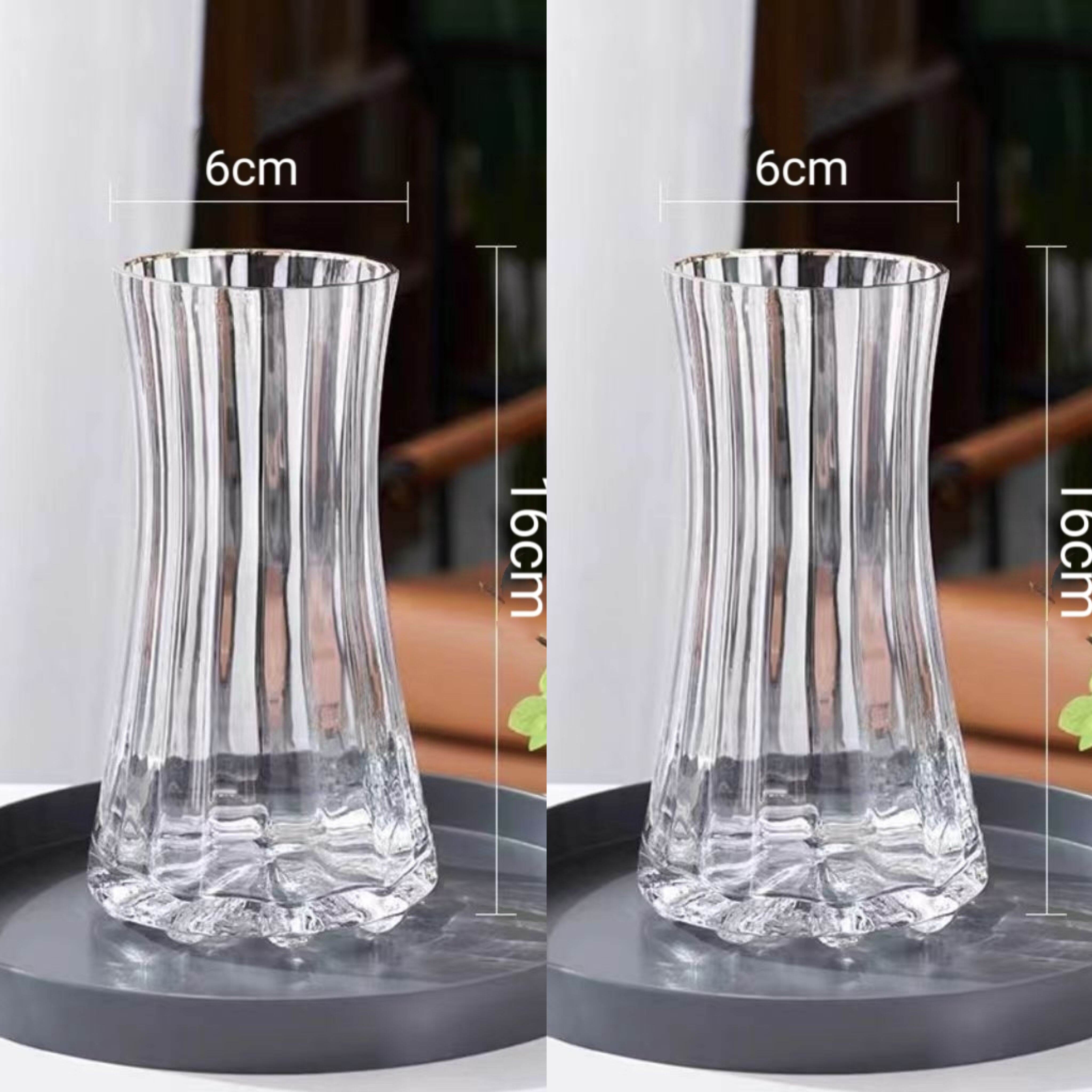 Luxurious Creative Large Size Glass Flower Vase Transparent Water Lilies Nordic Popular Living Room Flower Decoration Piece