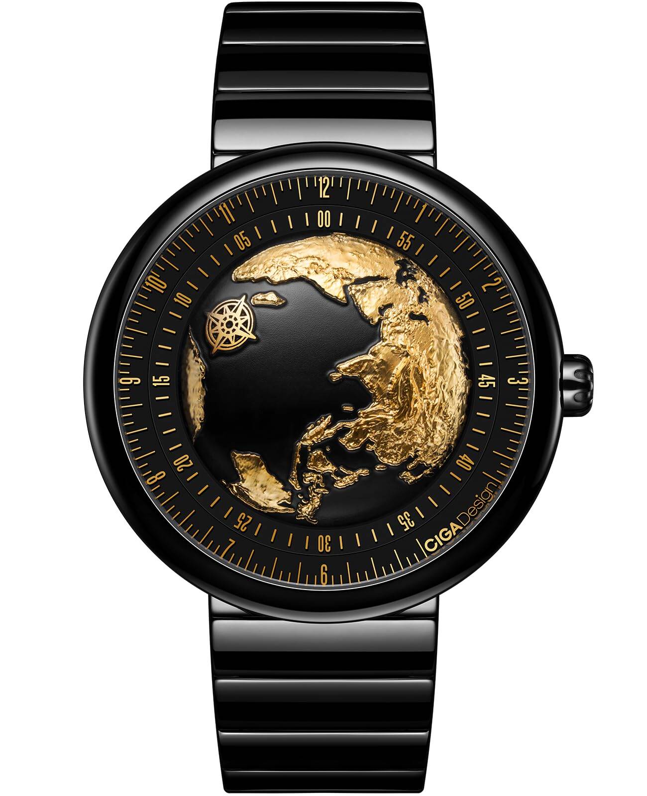 CIGA Design Mechanical Automatic Watch Blue Planet II Gilded Age U Series Wristwatch Round Ceramic Case Sapphire Crystal for Men and Women with Ceramics Strap ราคา 65,040 บาท*ส่งฟรี