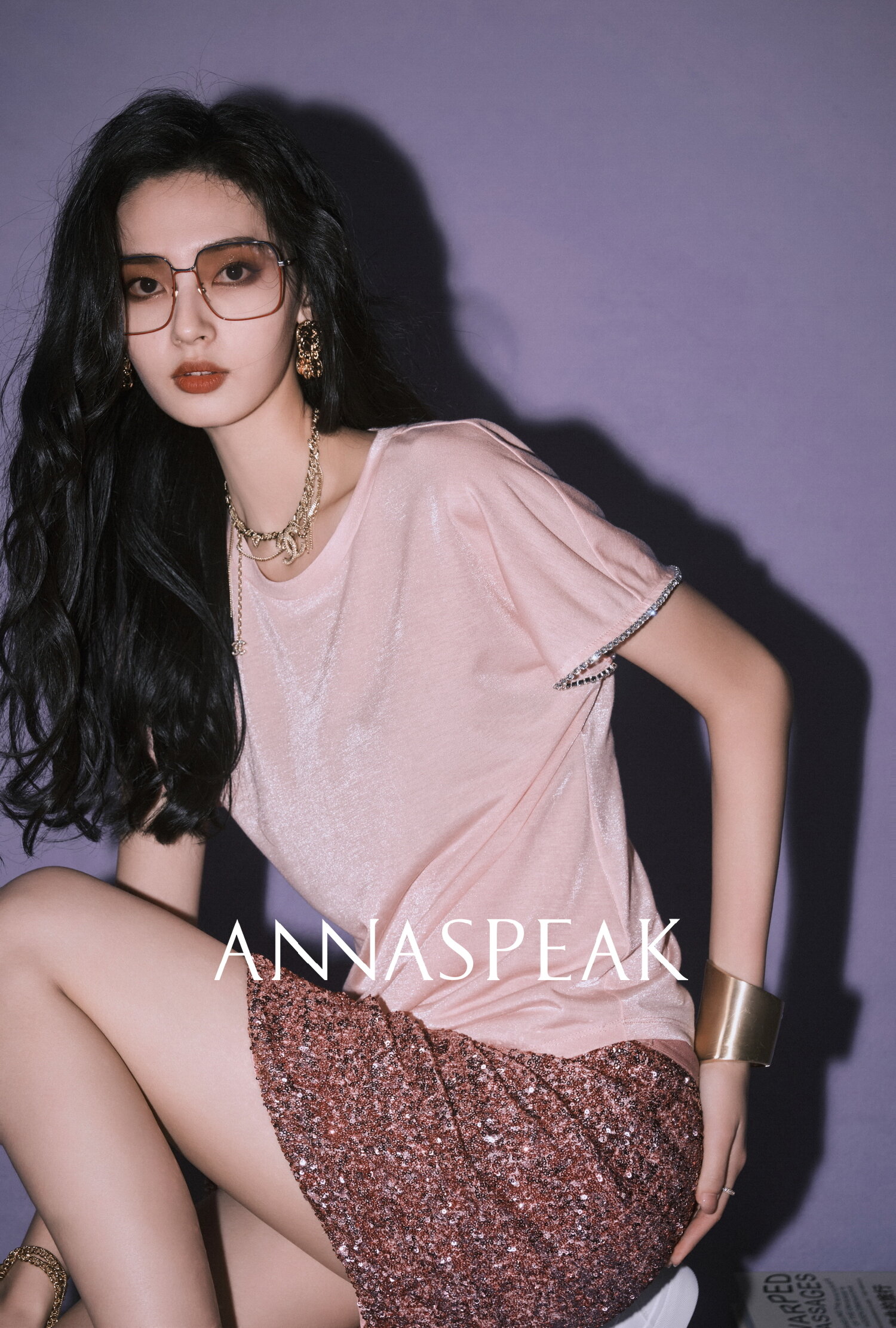 Annaspeak Galaxy 반팔 티셔츠 여성용 세련된 다이아몬드 장식 상의 캐주얼 루즈핏 퓨어 컬러 봄 여름 신상품