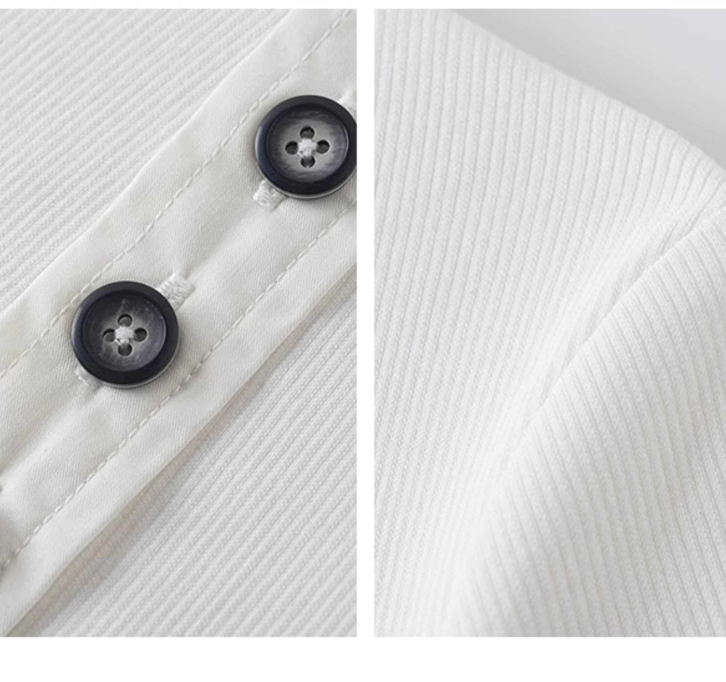 TROU NOIR Spring Summer New Style Women's Slim Fit White T-Shirt Henry Collar Short Sleeve Base Shirt round Neck Commute Simple · v3