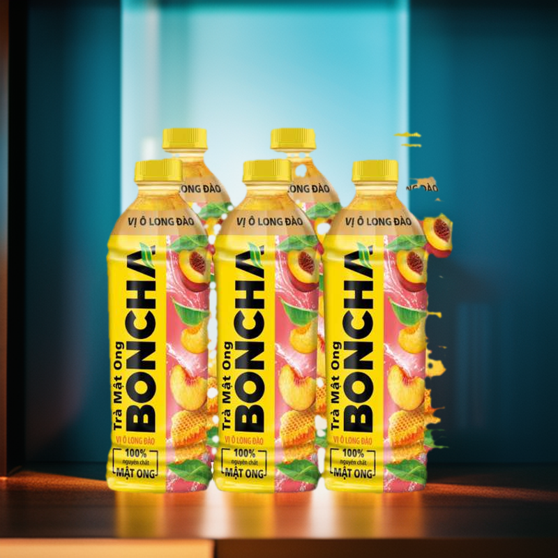 Thùng trà mật ong Boncha vị Olong đào 24 chai 450ml