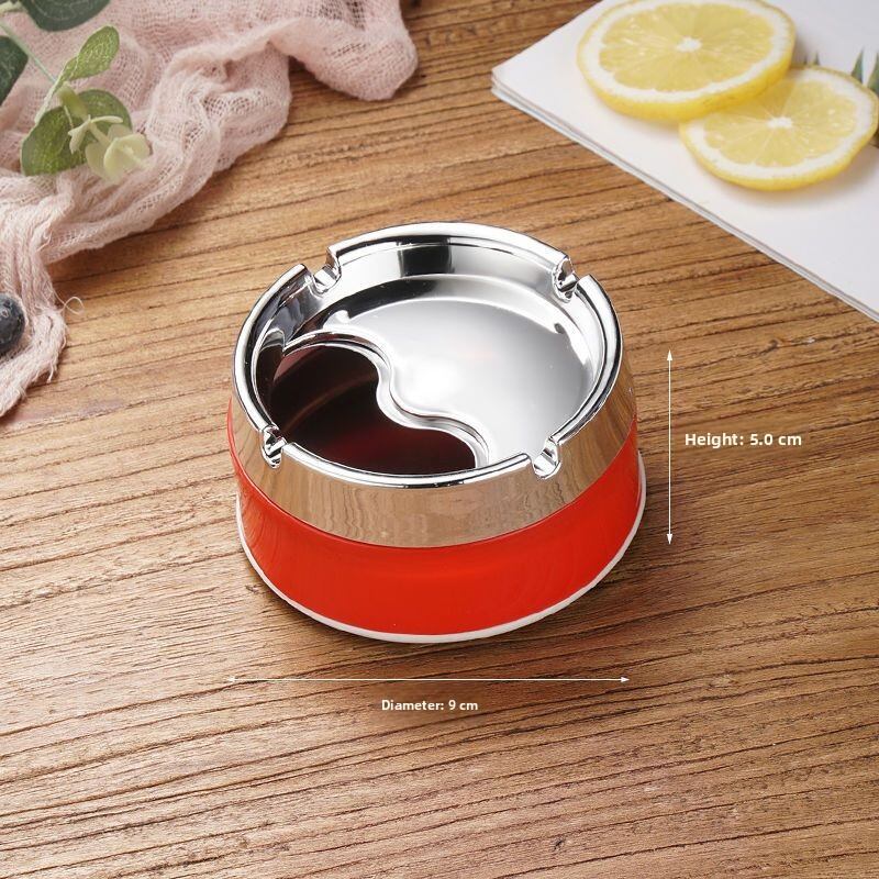 Innovative Stainless Steel Ashtray with Lid for Office And Bathroom Convenient Home Use Anti-Dust Easy to Clean Fashionable Gift