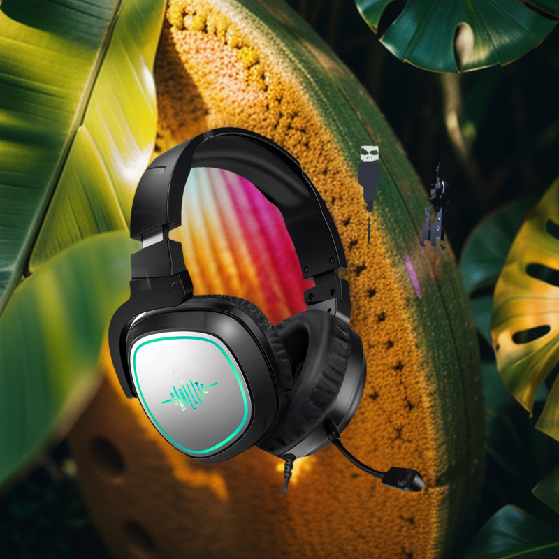 RGB GAMELITE Gaming HeadPhone G1p Headset, Bass Surround and Noise Cancelling with Flexible Mic, 3.5mm Wired Adjustable Over-Ear Headphones for Xbox One, PS4, PS5. 