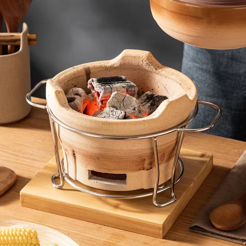 ThickenedTerracottaBarbecueStoveIndoorOldStyleEdgeStoveCharcoalOutdoorCarbonMudStoveTeaCookingHouseholdUse