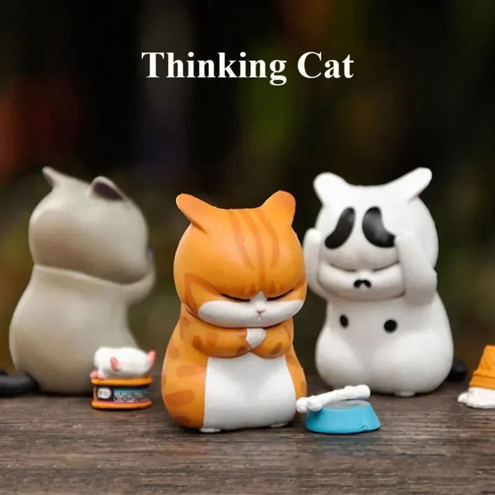 1Pc mini cat blind box angry orange cat cute character ornaments mysterious box office desktop computer ornaments childrens gif