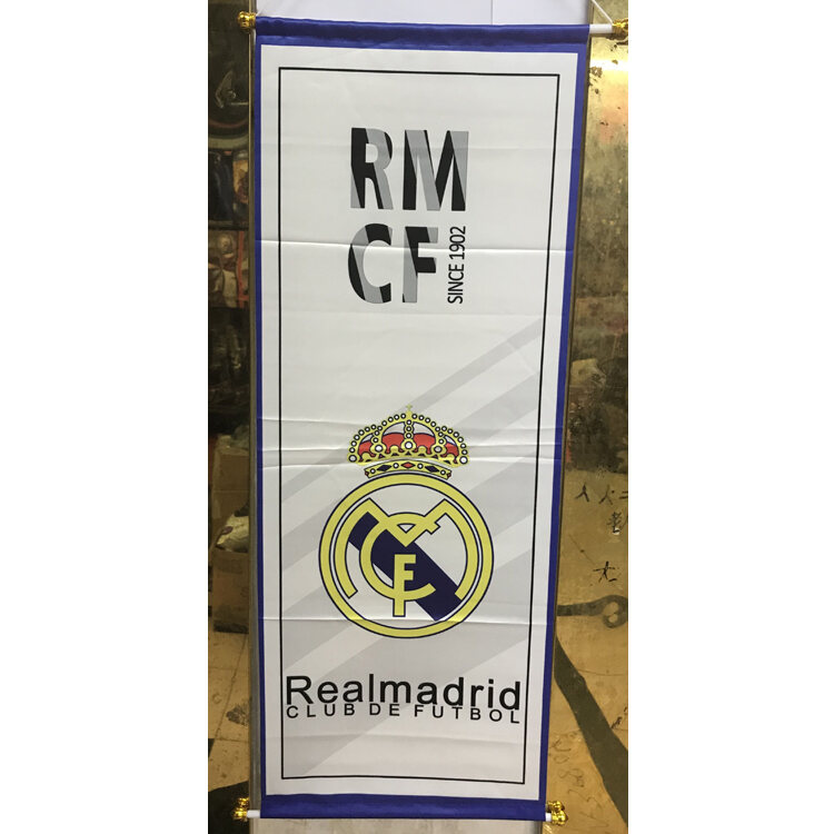 Football Fans Decorative Flags Posters Barcelona Real Madrid AC Milan World Cup Bar Team Banner Hanging Flags for Fans. 